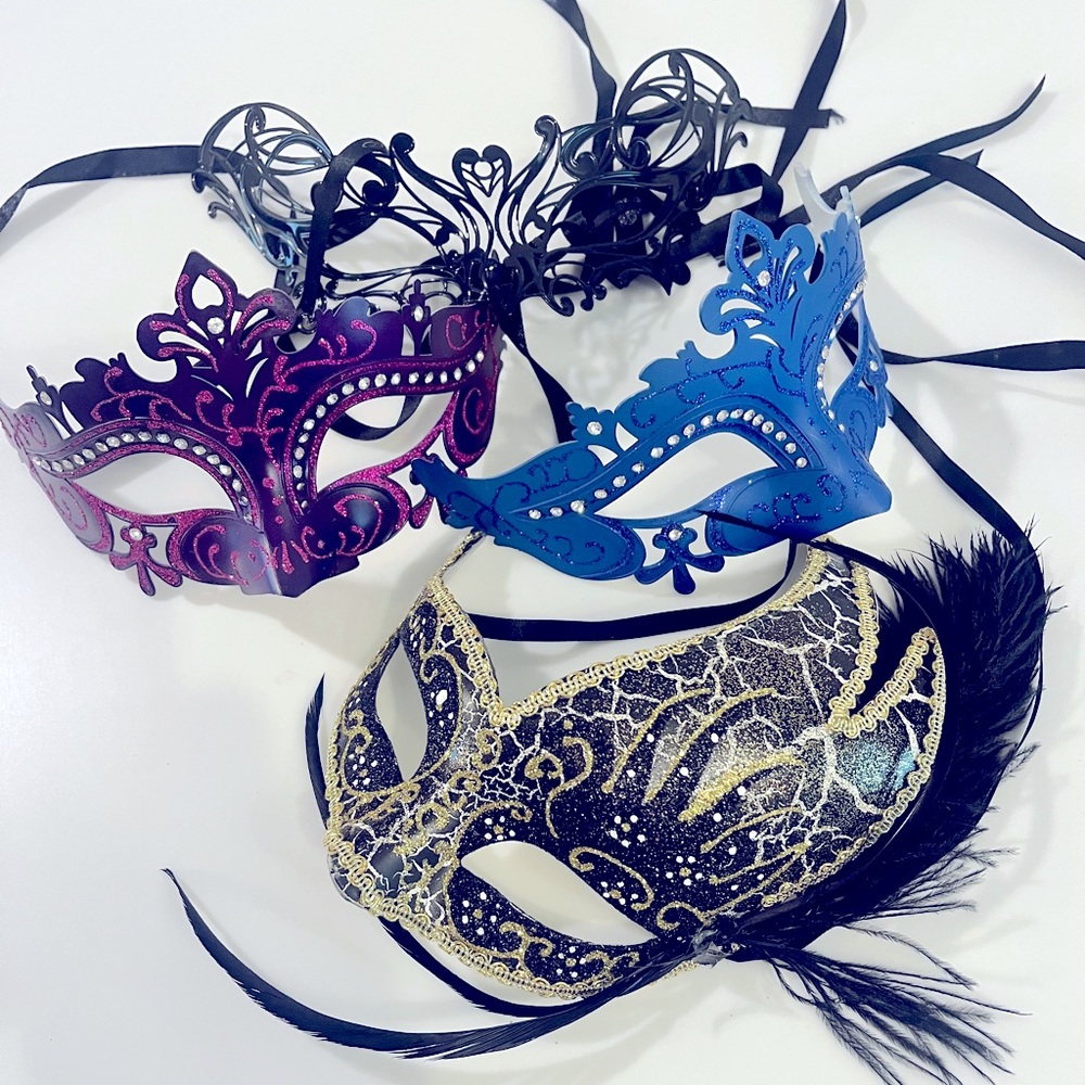 Beautiful Masquerade Ball Halloween costume masks. 4 for $99 or $19 each. New